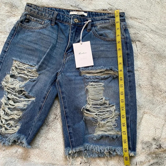 KanCan Ripped Denim Jean Shorts - Picture 9 of 9